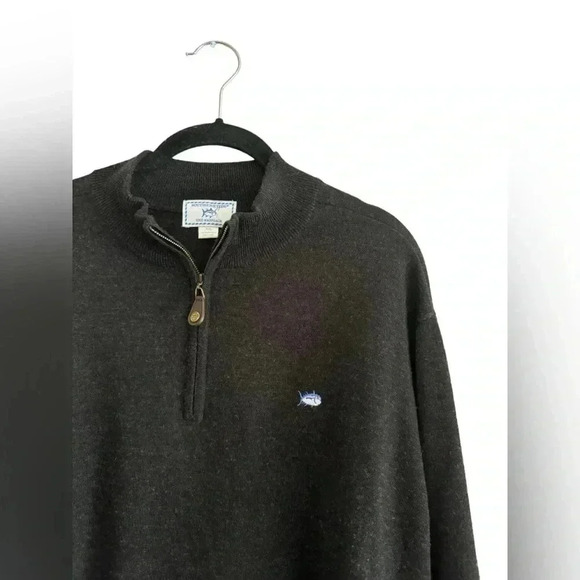 Southern Tide The Skipjack quarter zip pullover 100 % Marino wool Size XXL - Picture 4 of 8
